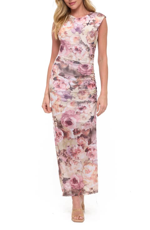 Floral Ruched Sleeveless Dress