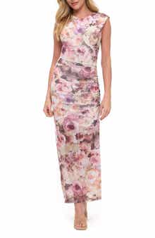 Floral Ruched Sleeveless Dress