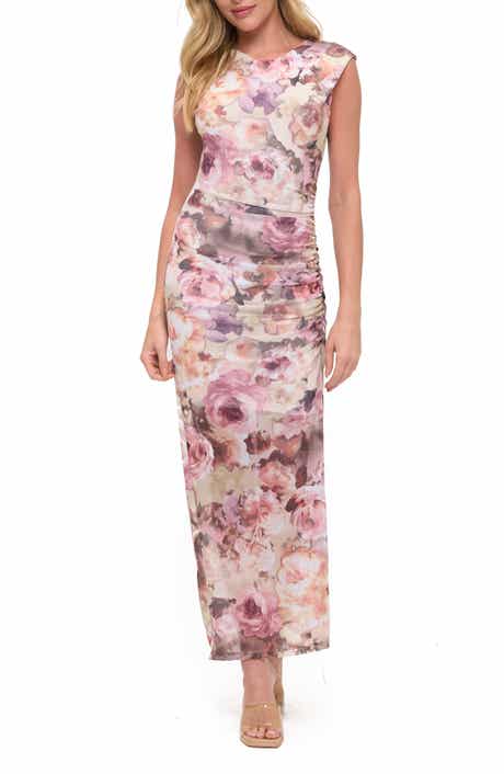 Floral Ruched Sleeveless Dress