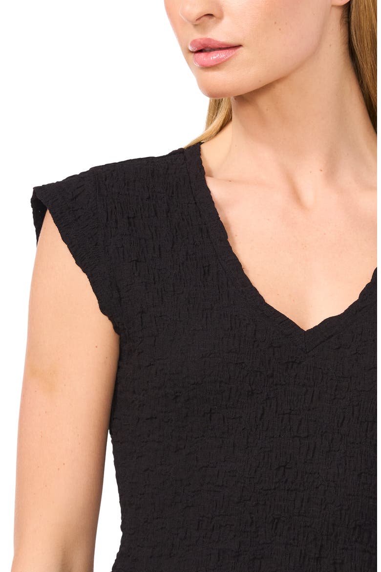 Puckered Knit Peplum Top, Alternate, color, RICH BLACK