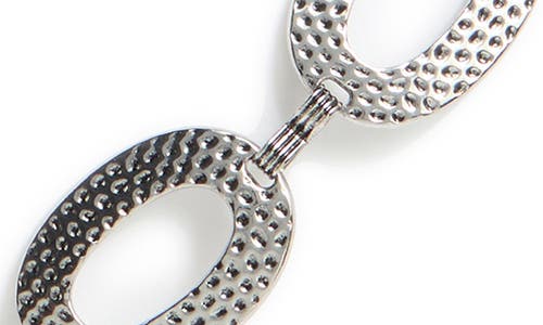 Vince Camuto Hammered Oval Chain Belt In Silver