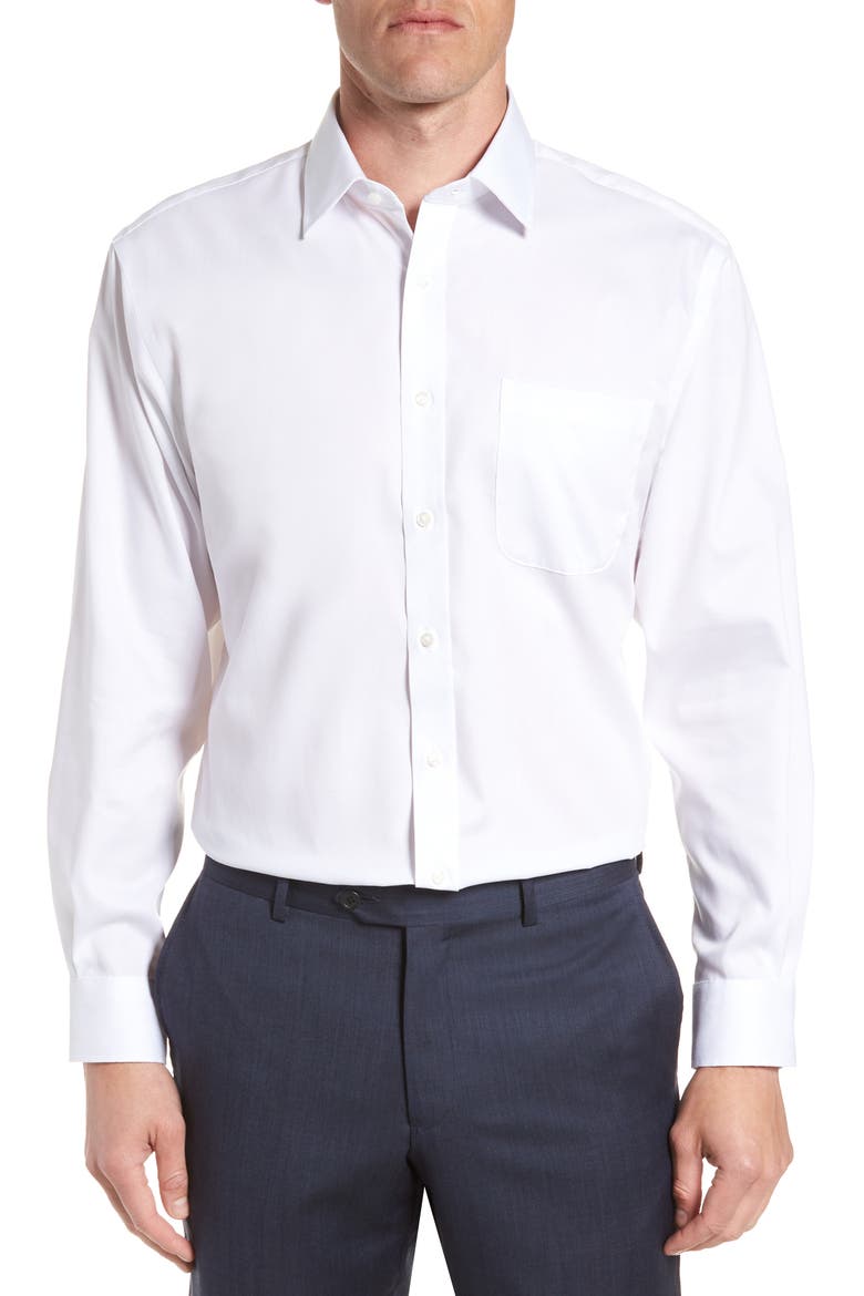 Traditional Fit Non-Iron Dress Shirt, Main, color, WHITE