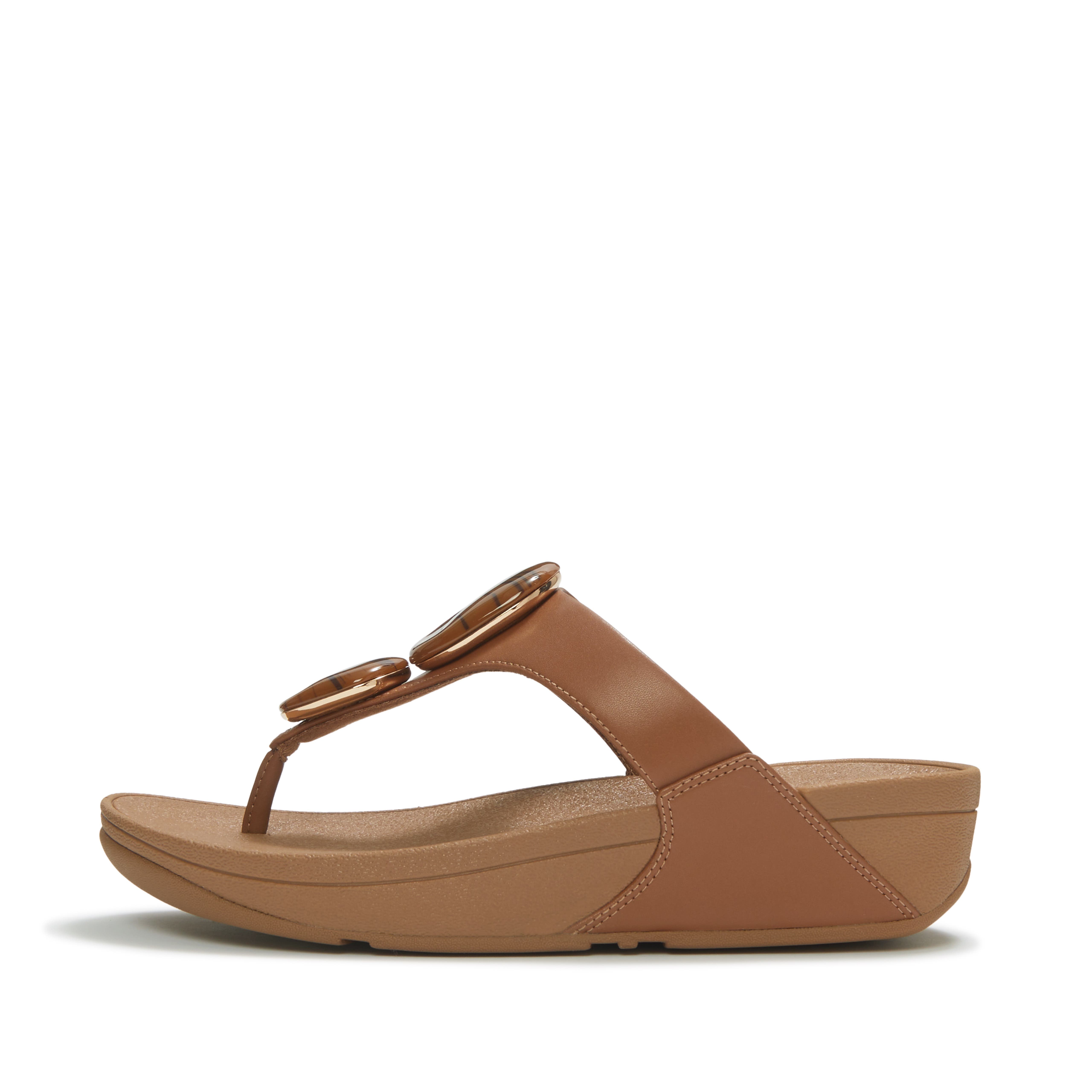 FitFlop Lulu Marbled Stone Toe Post Sandals, Alternate, color, Deep Tan