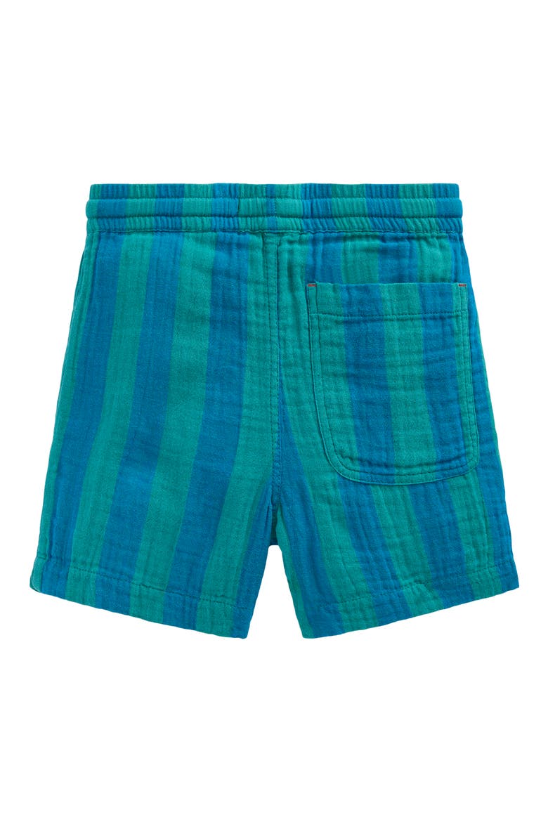 Kids' Double Cloth Cotton Shorts, Alternate, color, GREEN AND BLUE STRIPE
