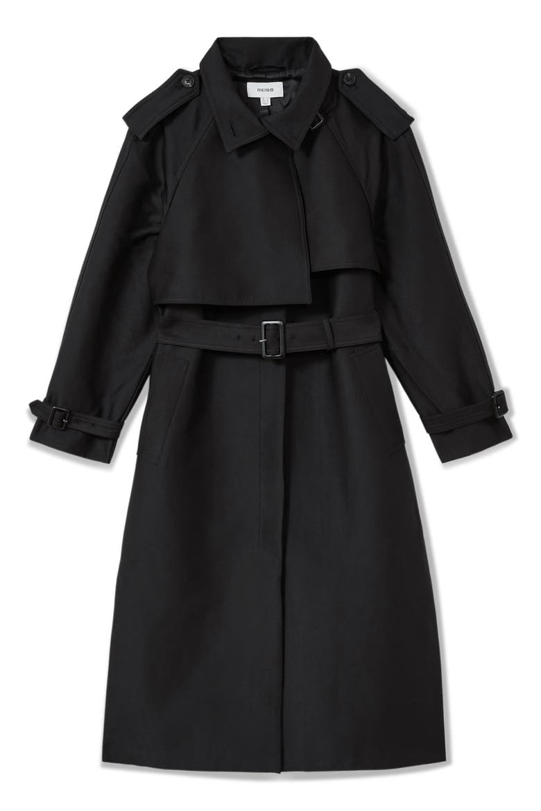 August Trench Coat, Alternate, color, BLACK