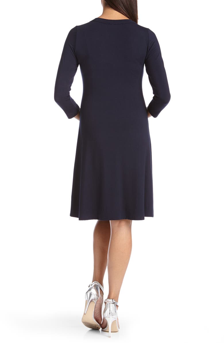 Karen Kane A-Line Jersey Dress, Alternate, color, Navy