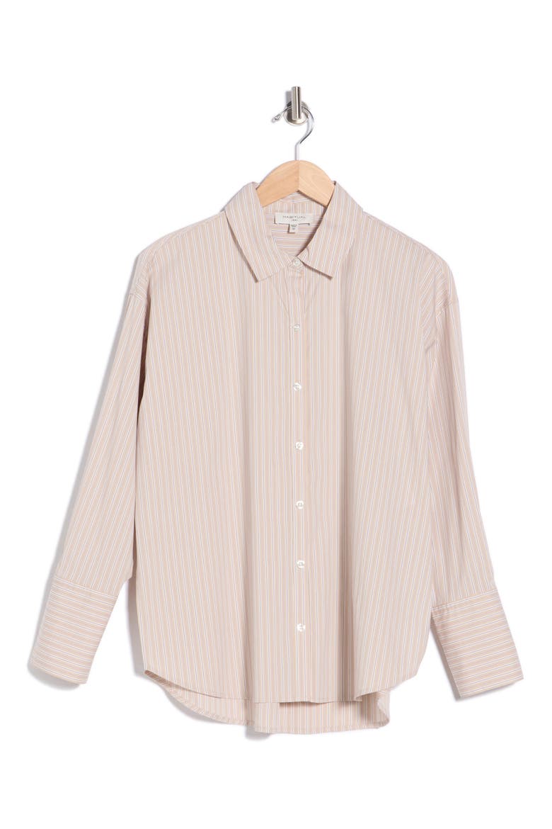 Striped Poplin Shirt, Alternate, color, HUMMUS STRIPE