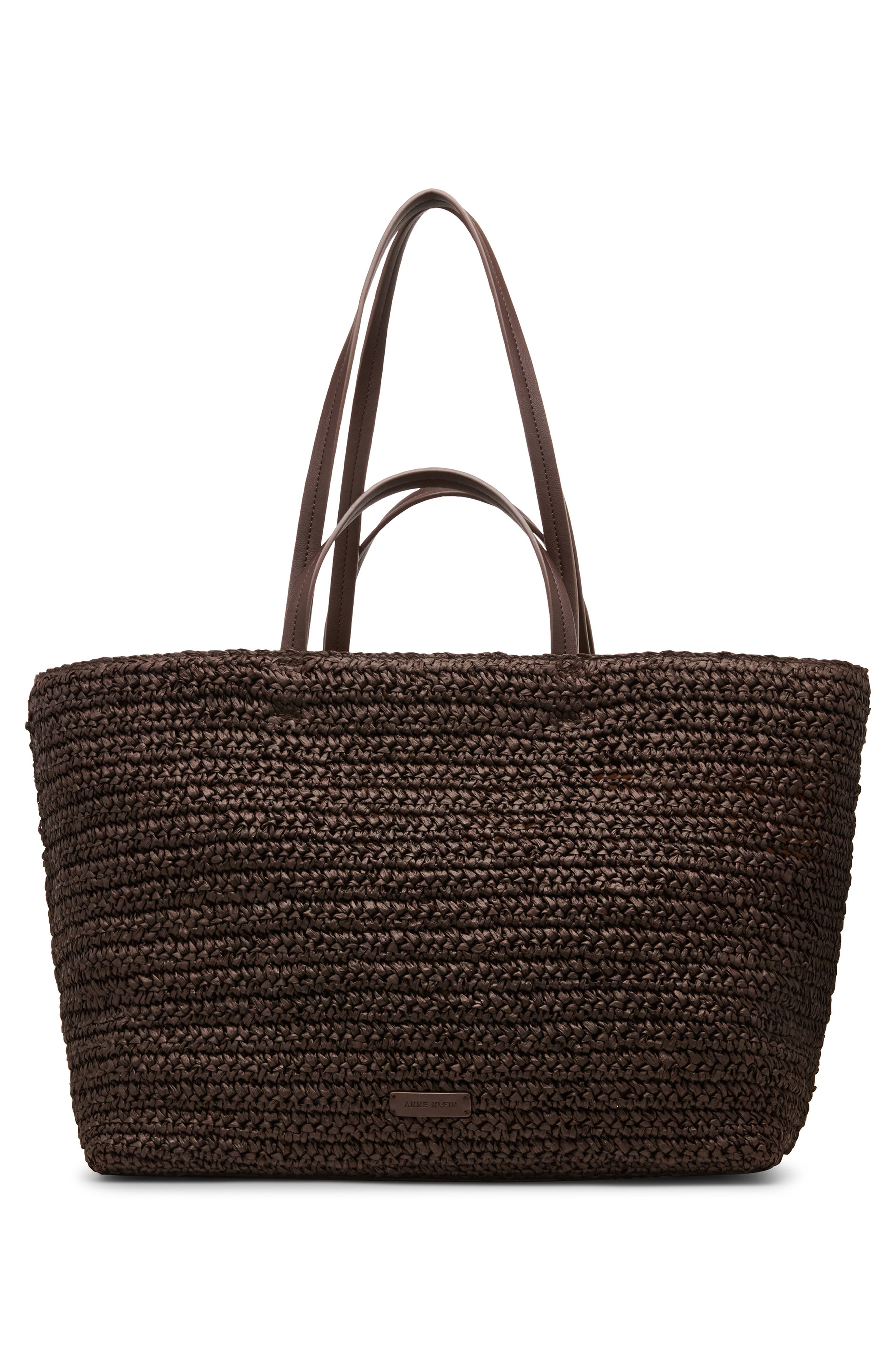 Extra Large Straw Tote, Alternate, color, ESPRESSO