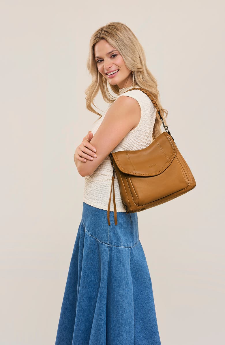 AIMEE All for Love Convertible Leather Shoulder Bag, Alternate, color, Latte
