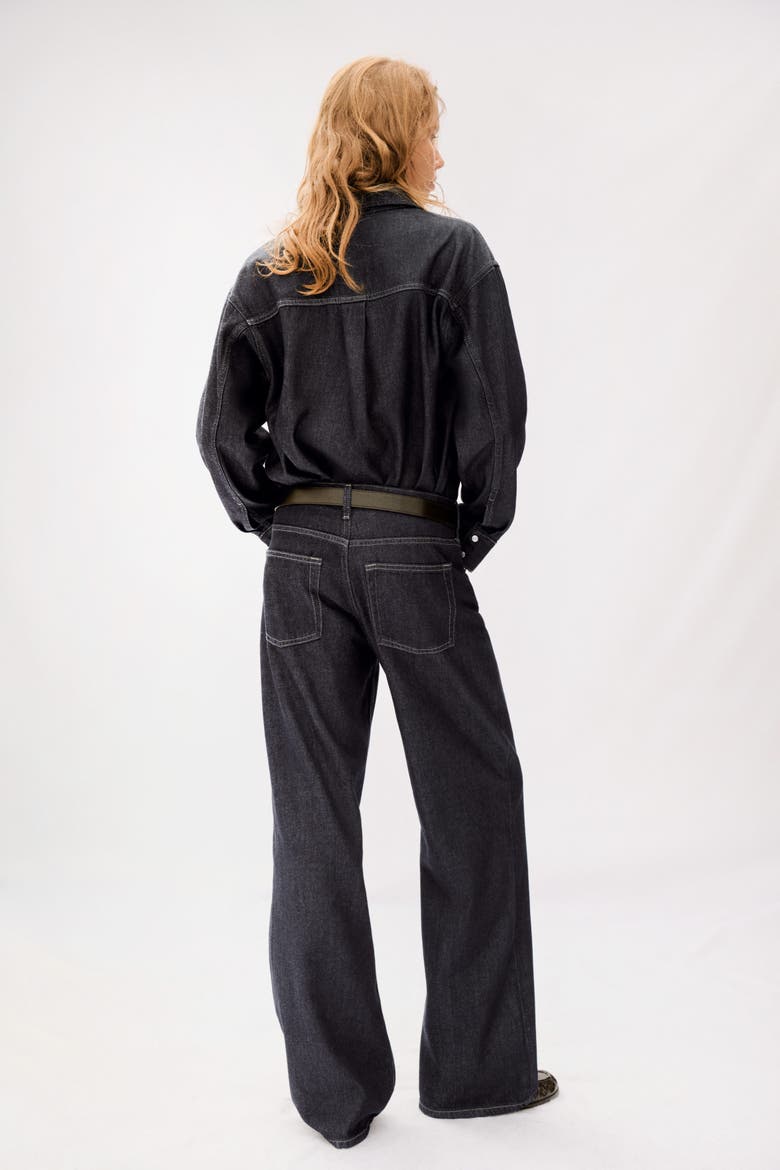 Feather Soft Wide Regular Jeans, Alternate, color, Dark denim blue