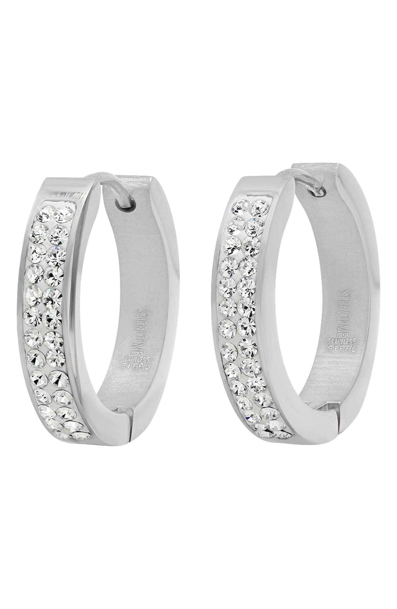 HMY JEWELRY Swarovski Crystal Hoop Earrings