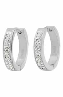 HMY JEWELRY Swarovski Crystal Hoop Earrings