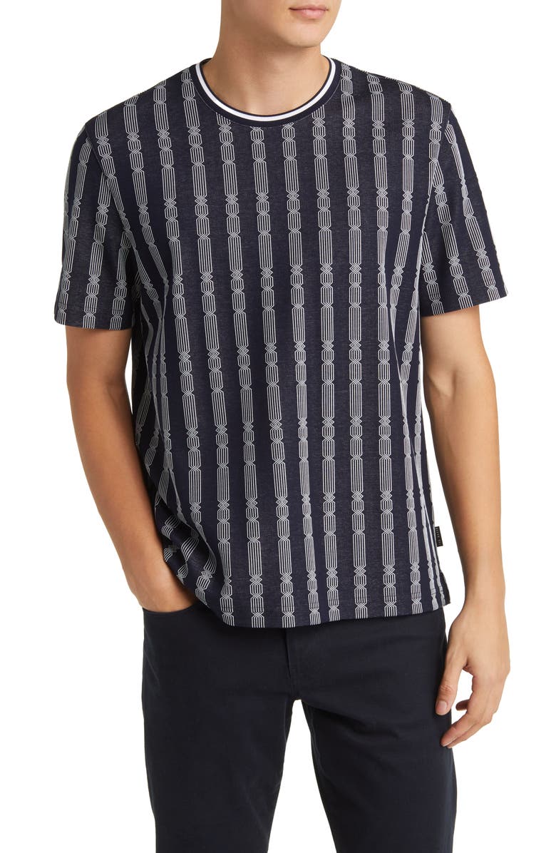 Ted Baker London Estat Cable Stripe Jacquard T-Shirt, Main, color,