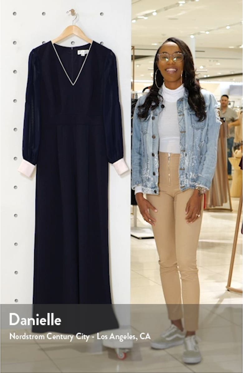Long Sleeve Crepe & Georgette Jumpsuit, sales video thumbnail