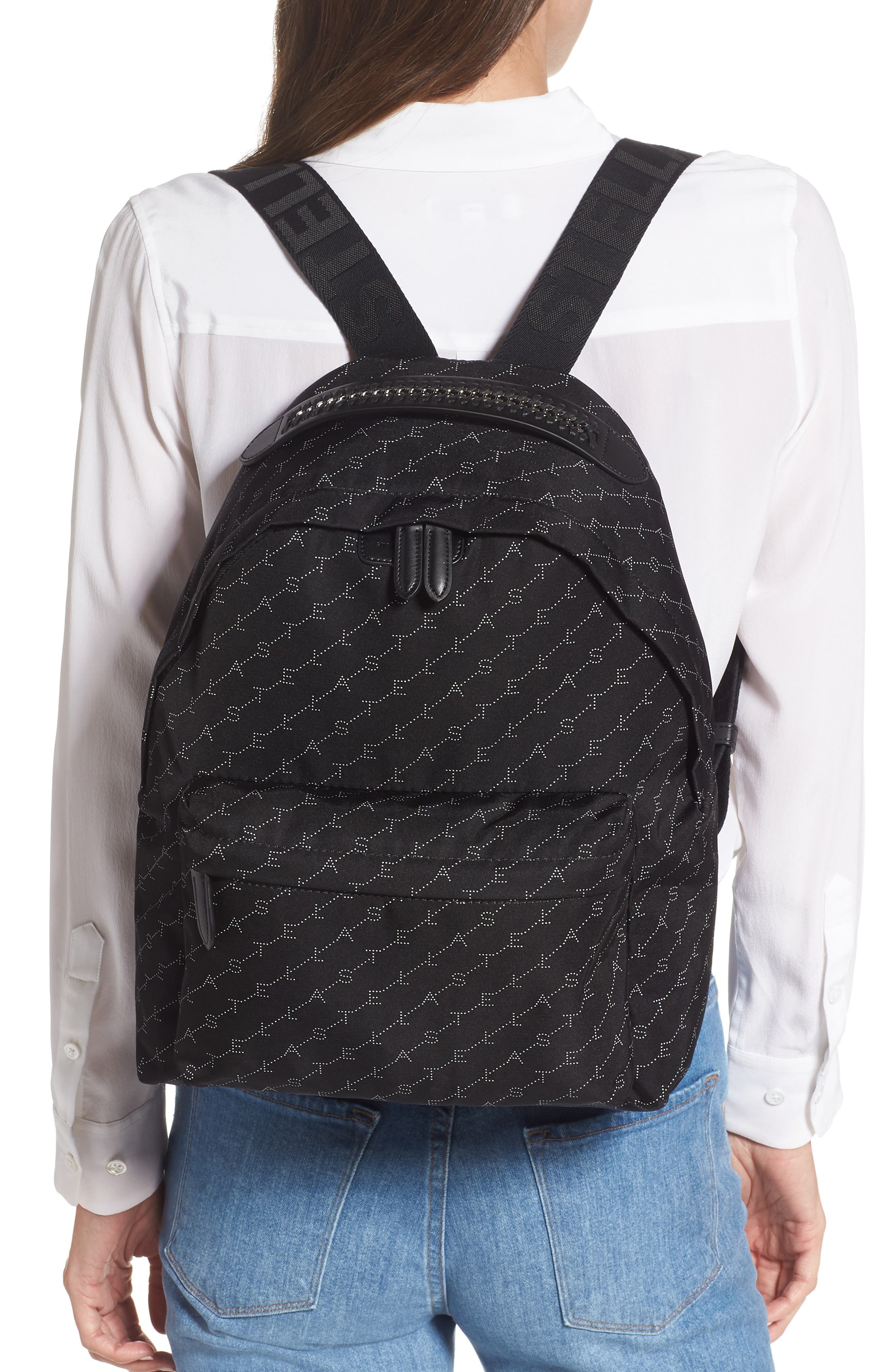 Stella McCartney Monogram Eco Nylon Backpack, Alternate, color, 
