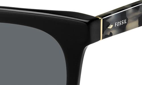 Fossil 48mm Round Sunglasses In Black