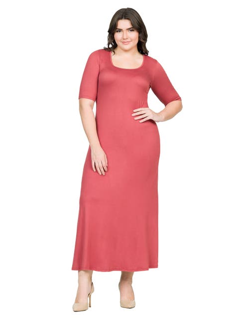 Elbow Length Sleeve Maxi Dress