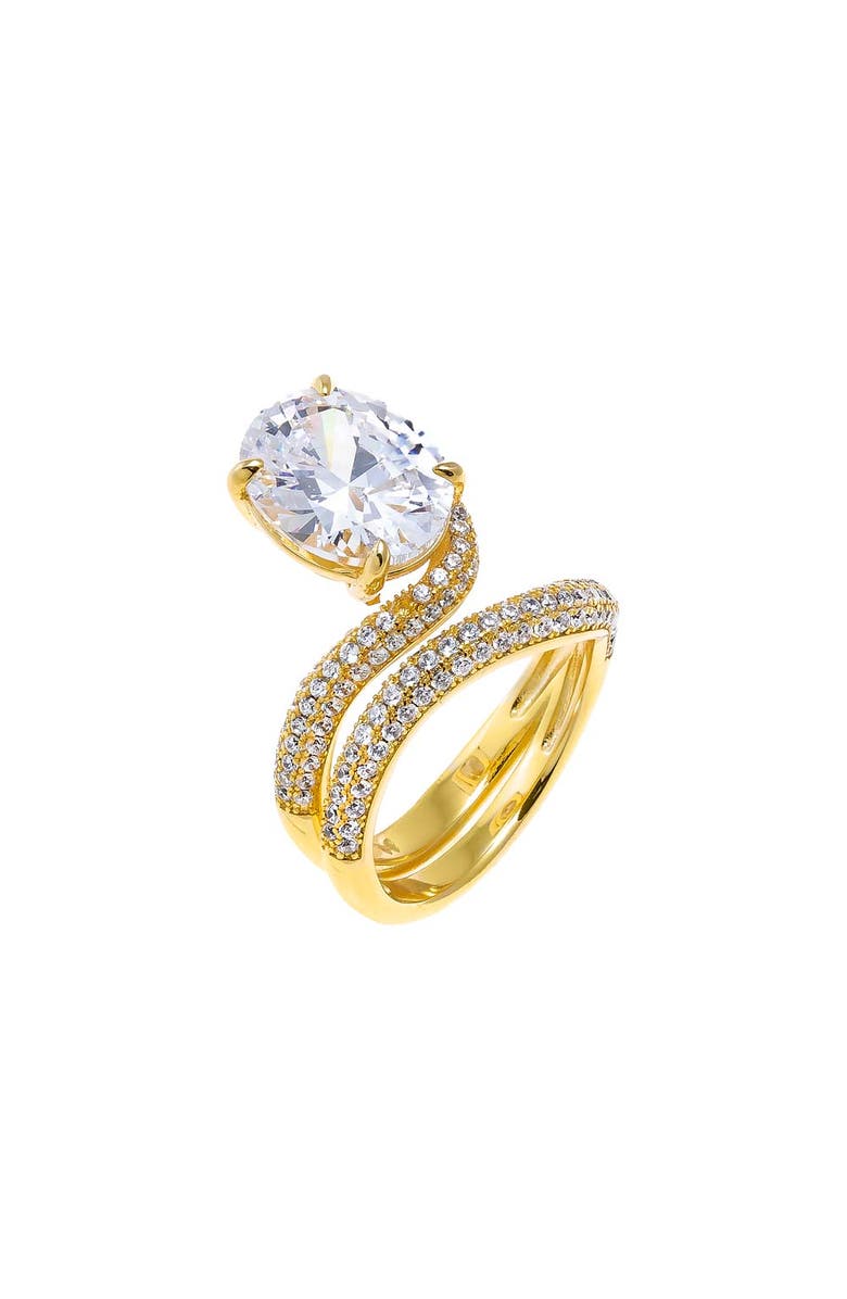 BY ADINA EDEN CZ Pave Looped Oval Stone Ring, Main, color, Gold