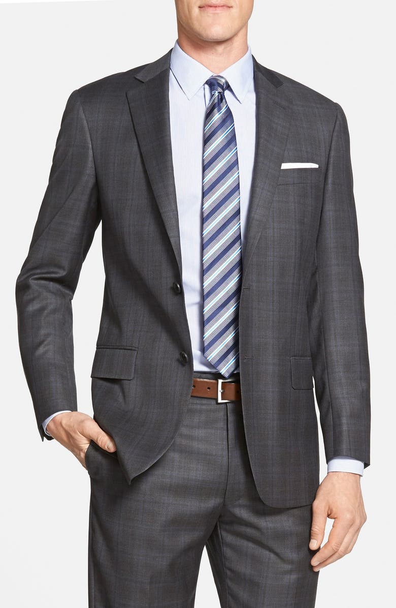 Hart Schaffner Marx 'New York' Classic Fit Plaid Wool Suit, Alternate, color,