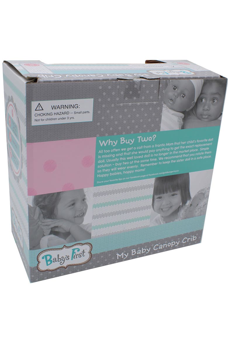 Doll Canopy Crib with 9" Doll, Alternate, color, Multicolored