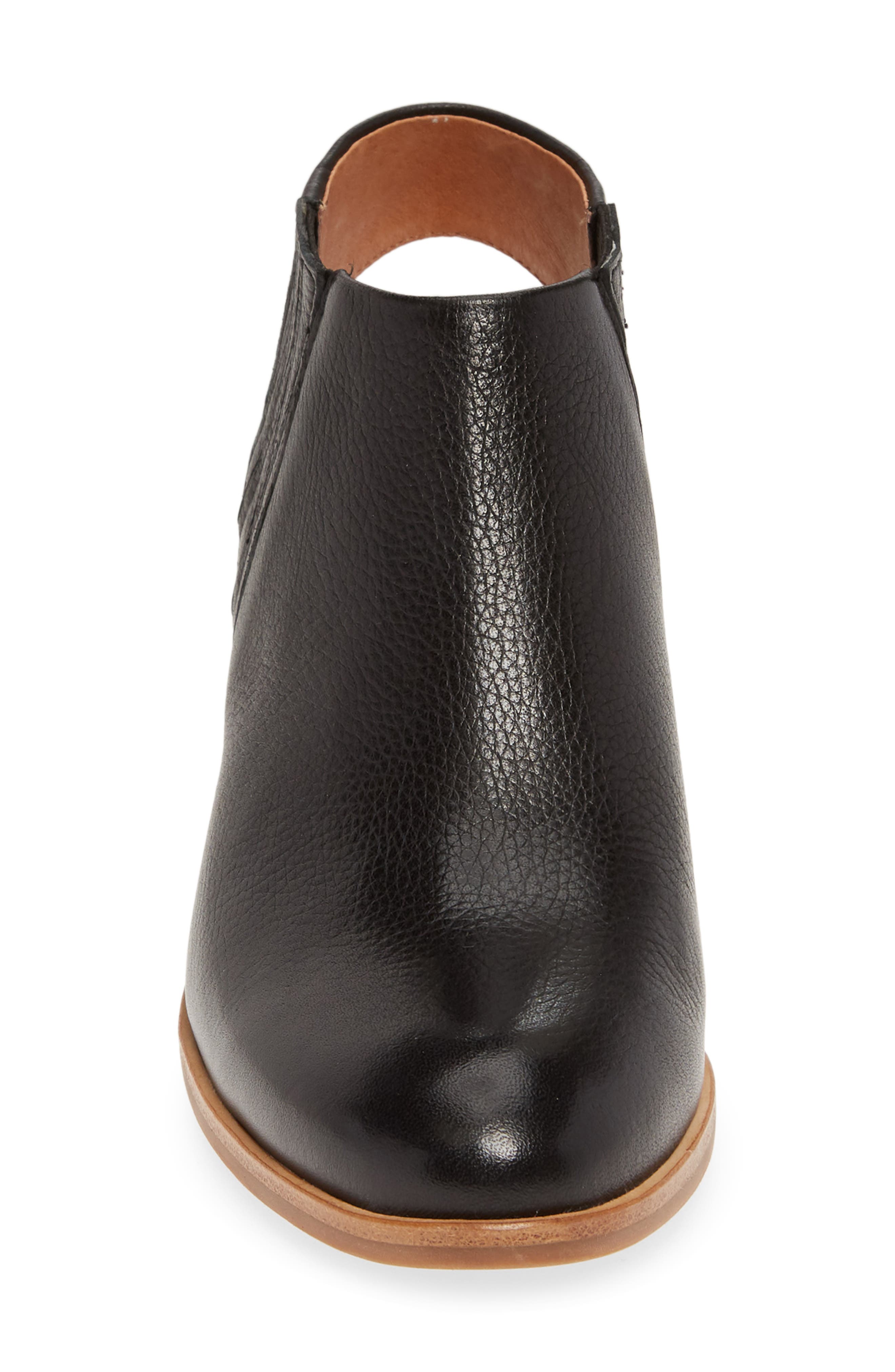 Harlie Open Heel Bootie, Alternate, color, BLACK LEATHER