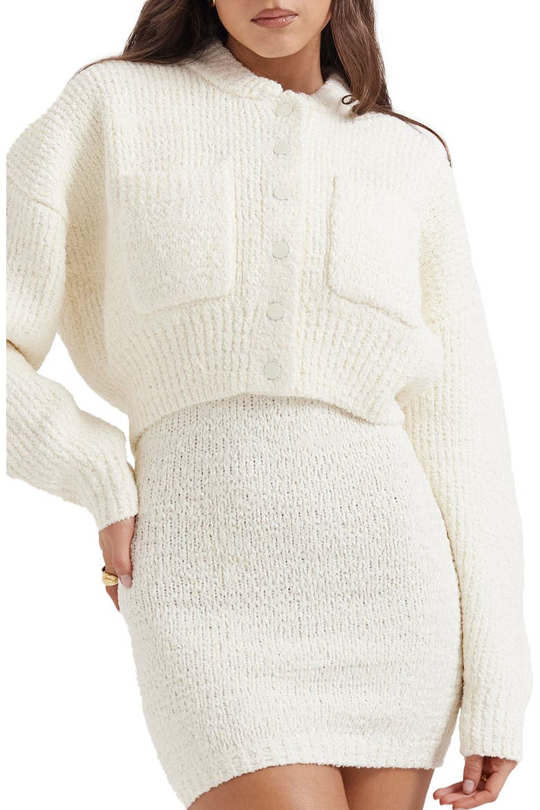 Salilah Chenille Bomber Cardigan, Main, color, CREAM