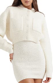 HOUSE OF CB Salilah Chenille Bomber Cardigan