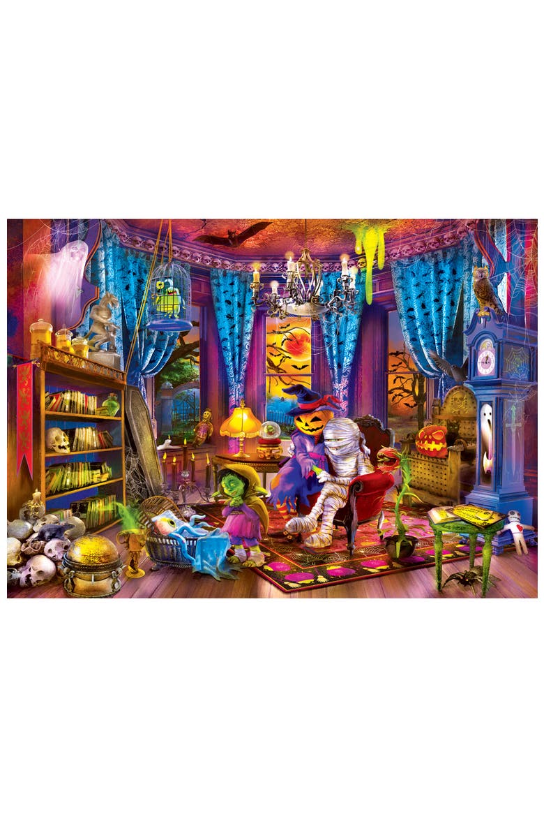 Monsters at Play 500 Piece Glow Puzzle, Alternate, color, Multicolor