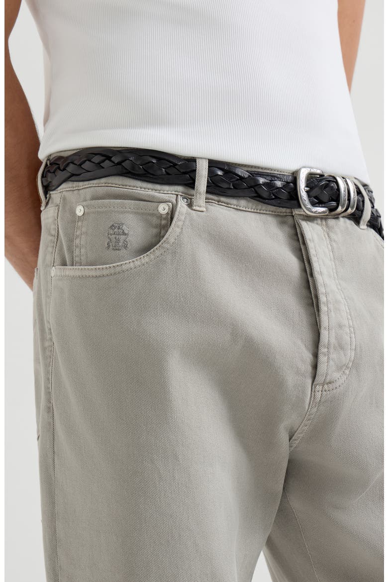 Garment-dyed denim trousers, Alternate, color, Light Grey