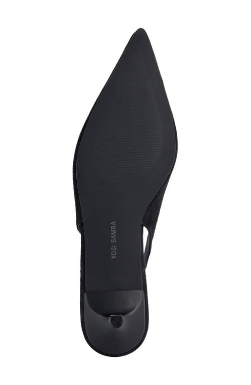 Yosi Samra Delilah Slingback Pointed Toe Kitten Heel Pump In Black