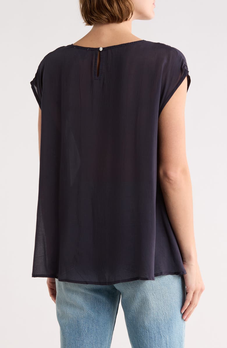 FRNCH Chaya Babydoll Top, Alternate, color, Bleu Marine