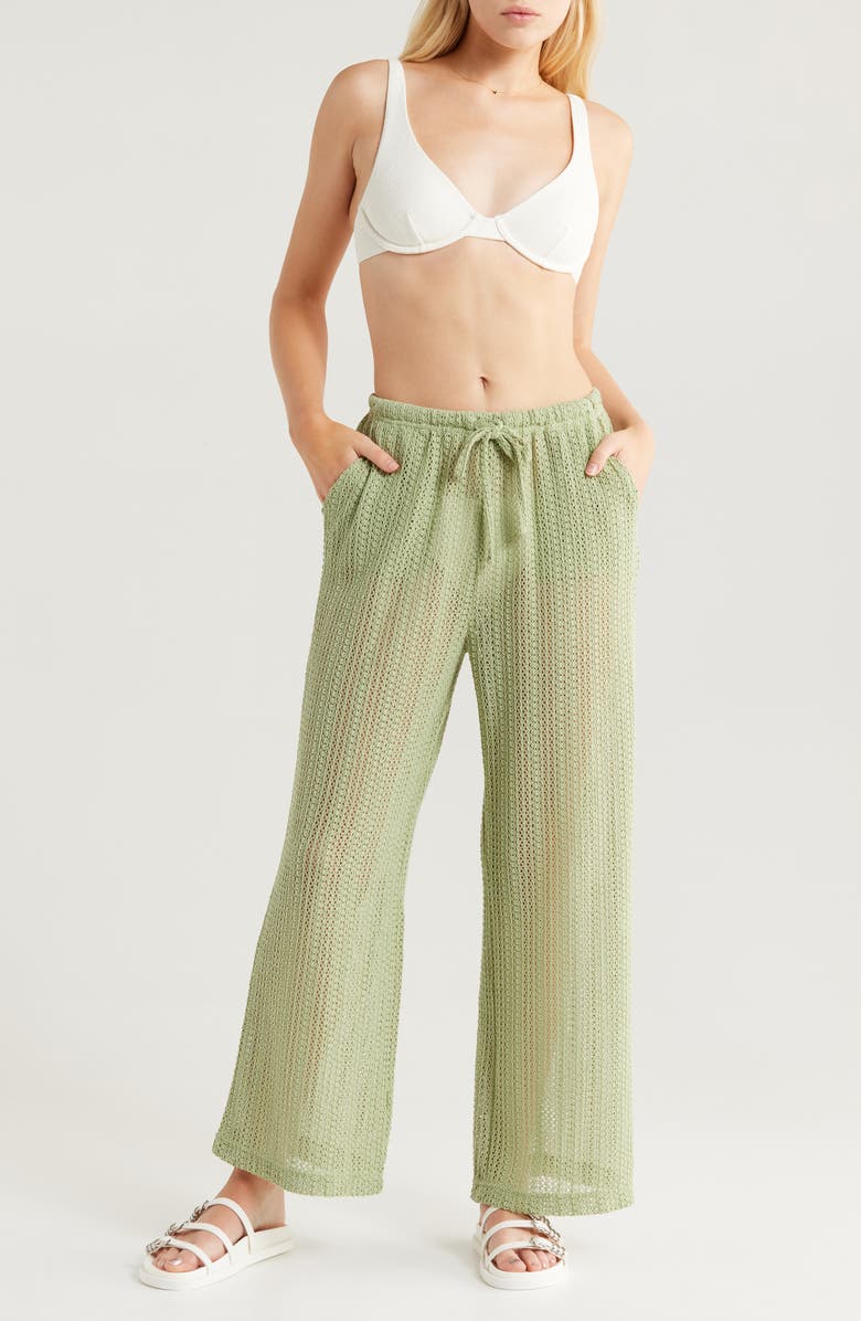 Billabong Tropic Beach Cover-Up Pants, Main, color, Pistachio