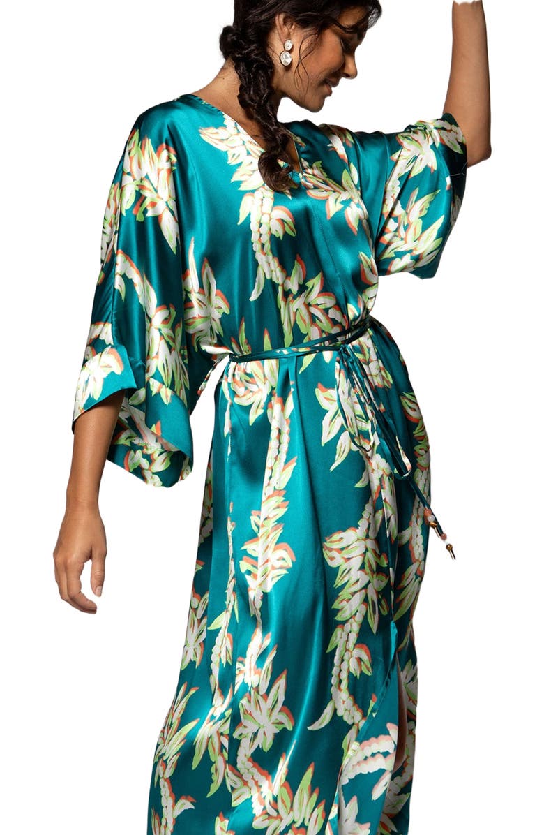 Tori Richard Lei of the Land Calliope Dress, Alternate, color, Deep Sea