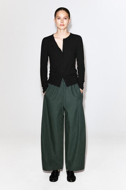 Elasticated Barrel-Leg Pants