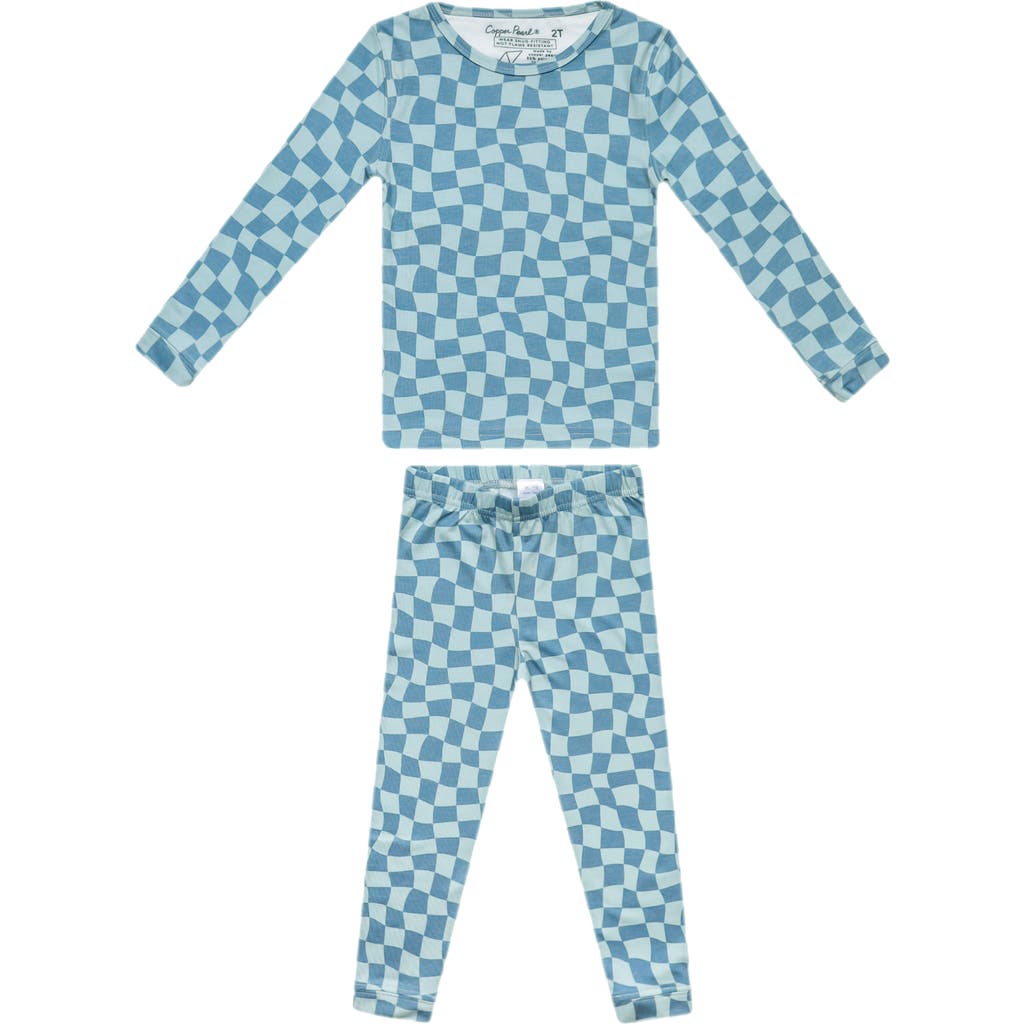 COPPER PEARL COPPER PEARL MILES CHECK FITTED TWO-PIECE PAJAMAS