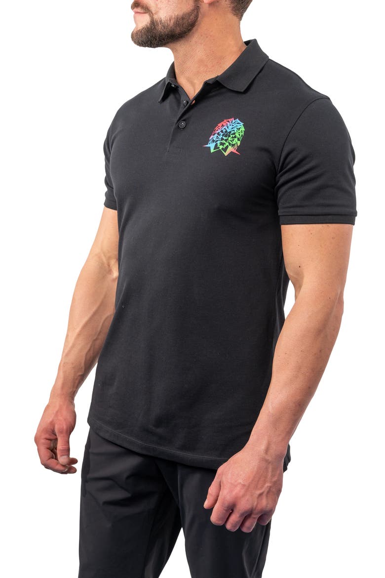 Cotton Graphic Polo, Alternate, color, BLACK