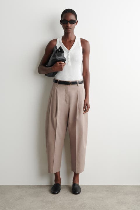 Tailored Cotton Balloon-leg Pants
