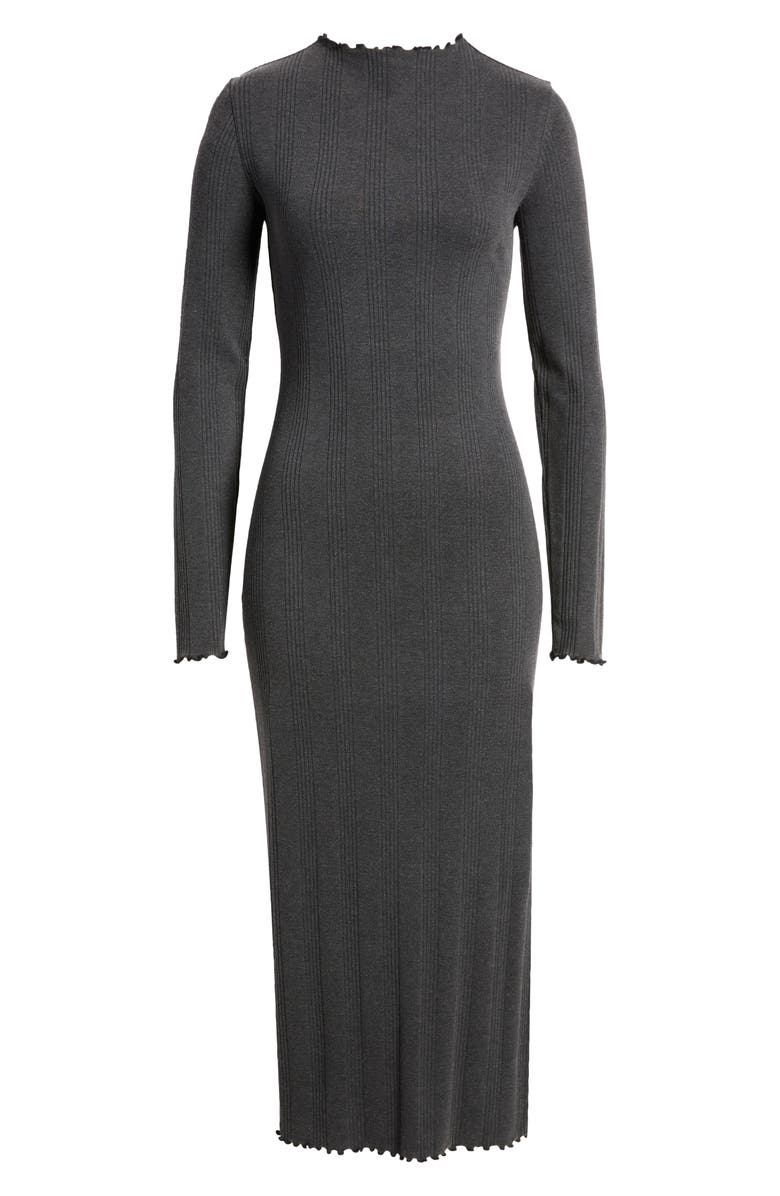 Treasure & Bond Lettuce Edge Long Sleeve Midi Dress, Alternate, color, 