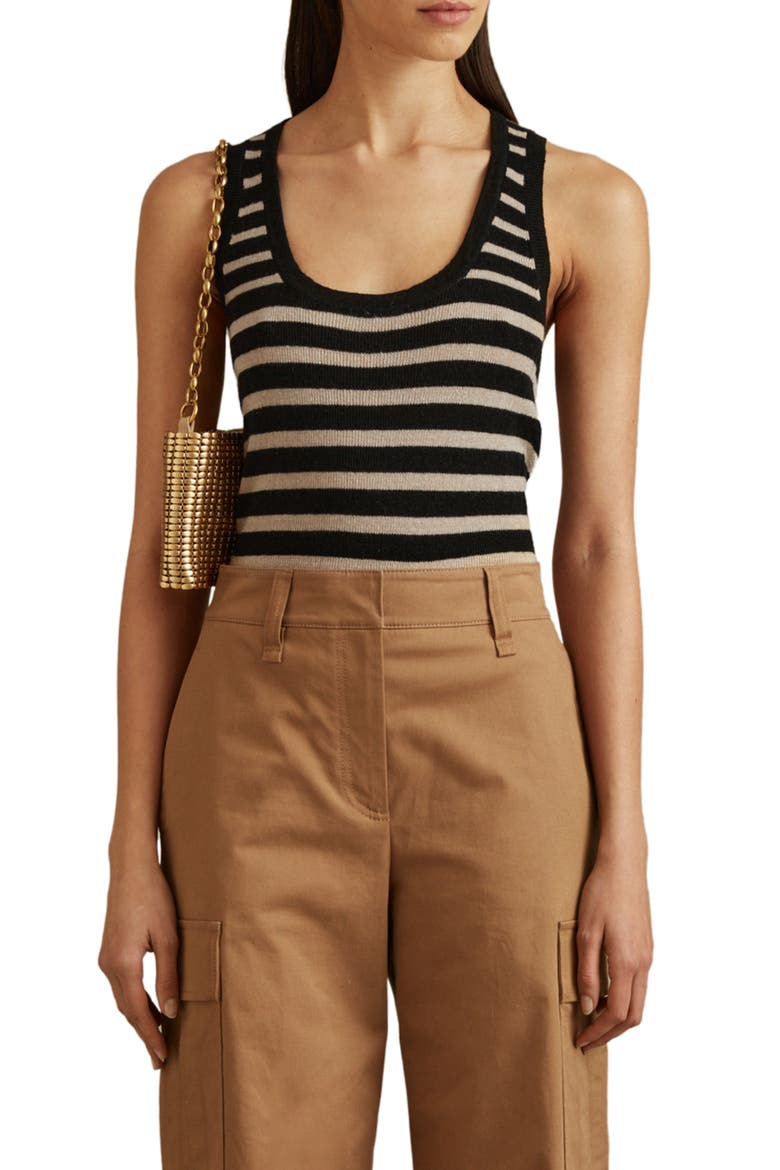 Evelyn Stripe Sweater Tank, Main, color, BLACK/ CAMEL