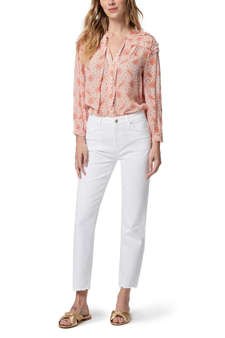 Cindy Frayed High Waist Ankle Straight Leg Jeans, Alternate, color, WHTNOISGHM