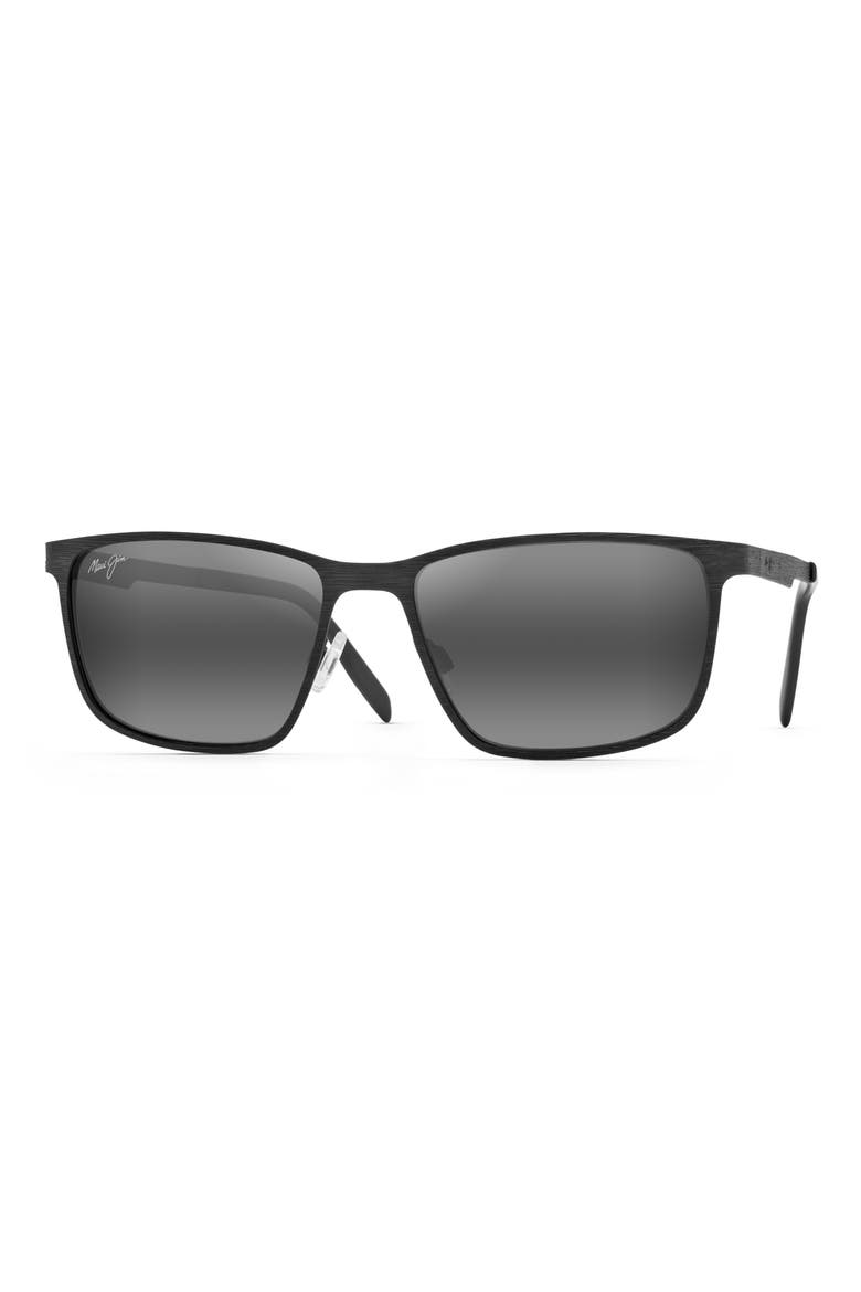 Cut Mountain 55mm Polarized Sunglasses, Main, color, BLACK