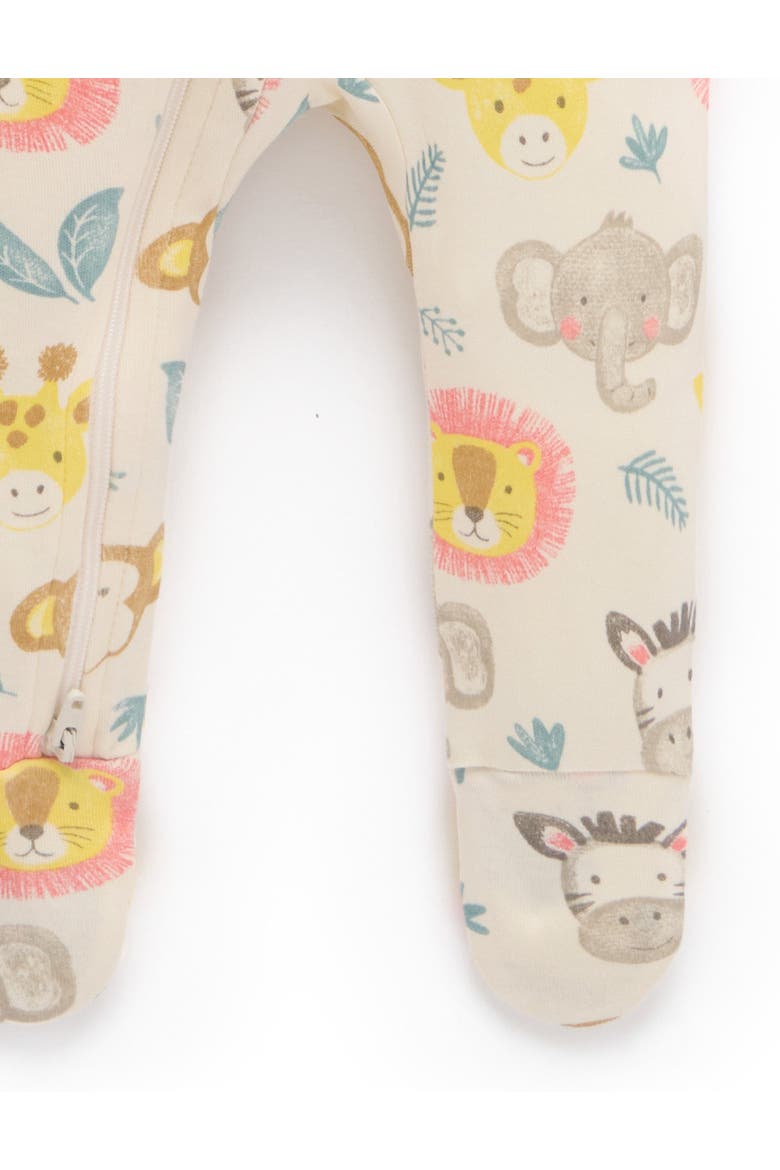 2 Pack Basics Printed Zip Footie Boys, Alternate, color, Savanna Friends Print