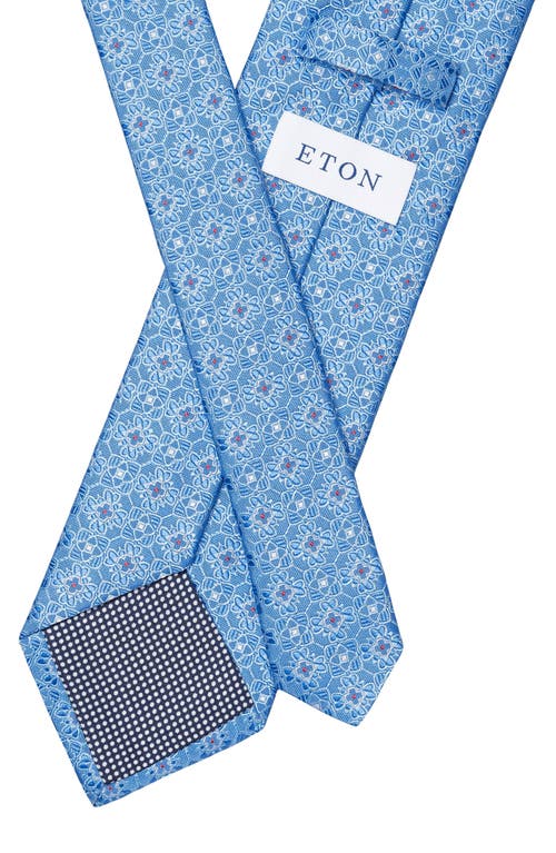 Eton Floral Silk Tie In Light Blue
