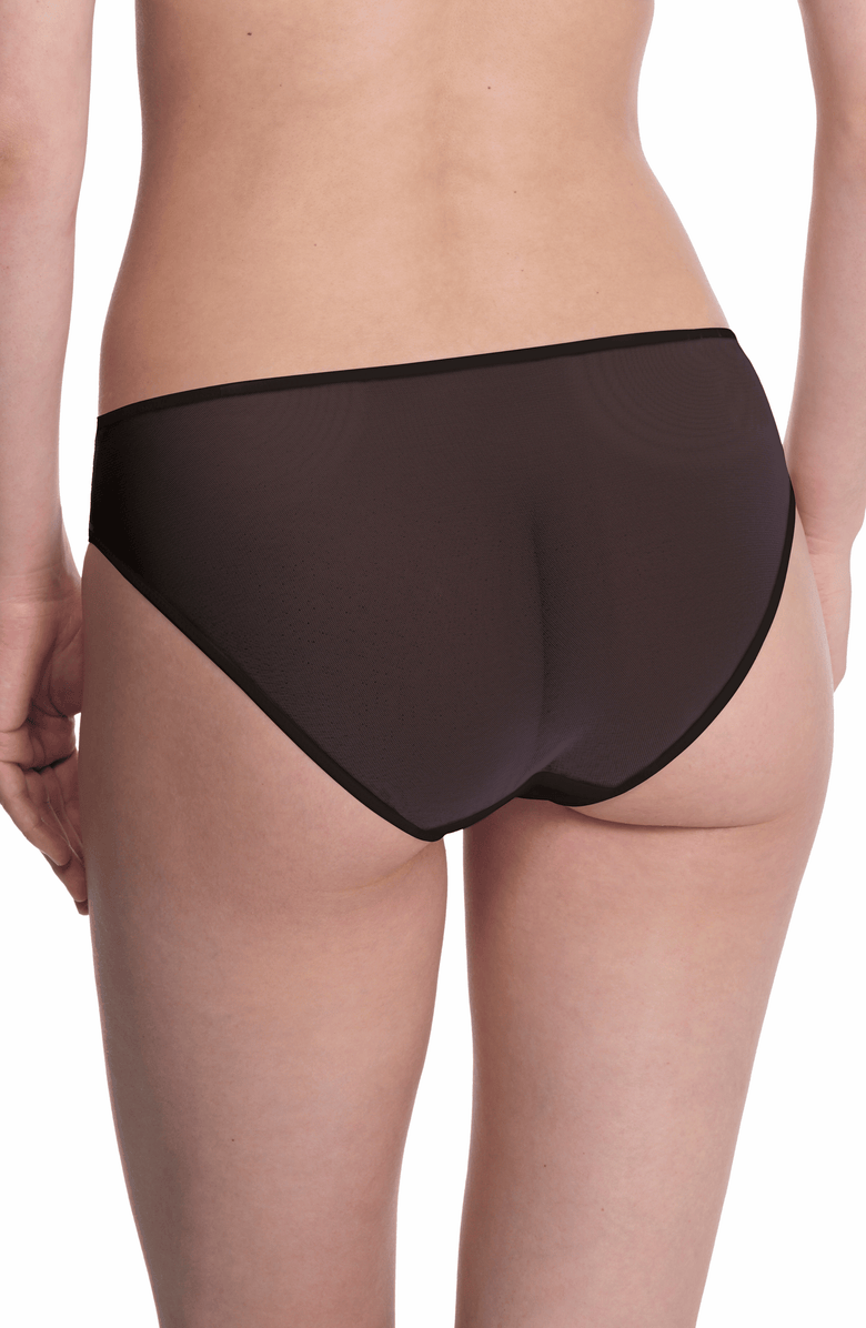 Natori Flora Lace Bikini Panty, Alternate, color, Black