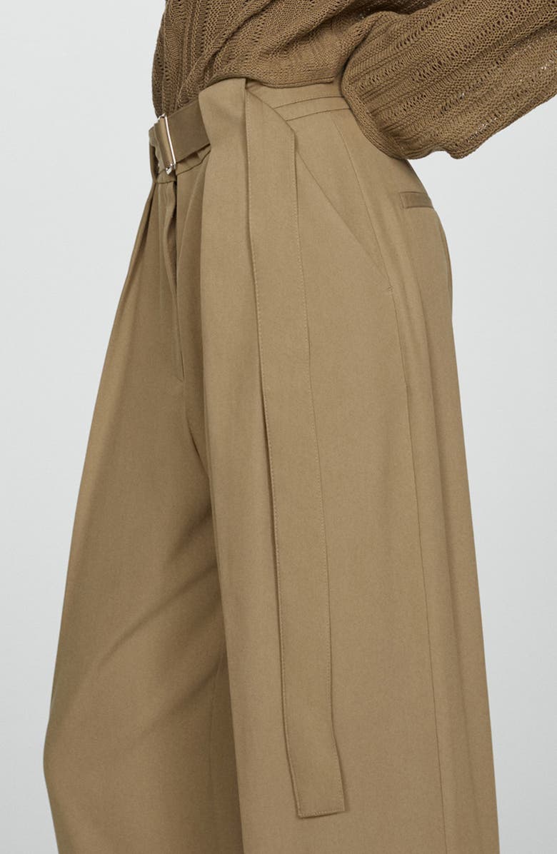 MANGO Belted Straight Leg Pants, Alternate, color, 