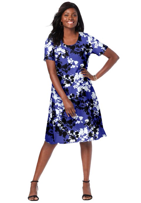 Stretch Knit A-Line Dress (Plus Available)