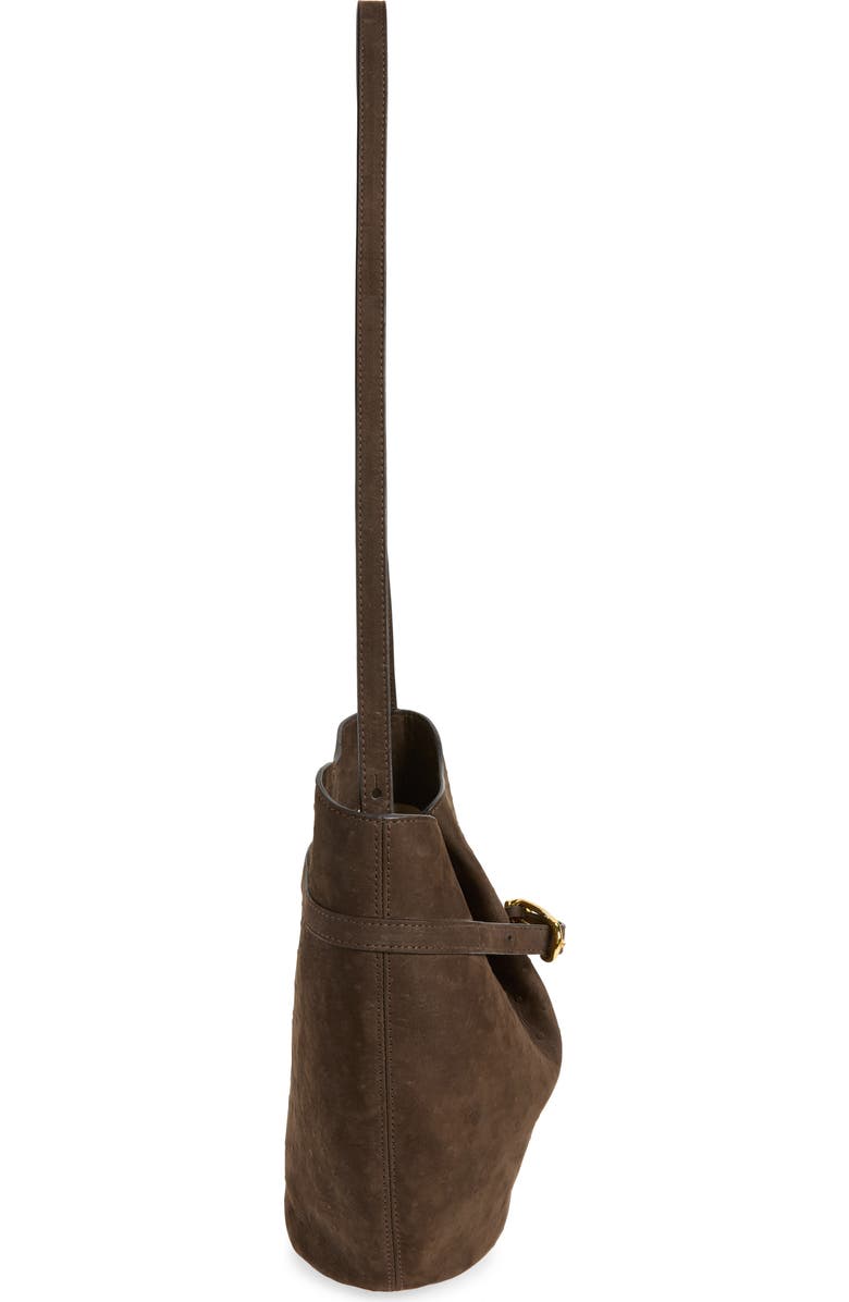 LIFFNER Belted Suede Bucket Bag, Alternate, color, Dark Brown