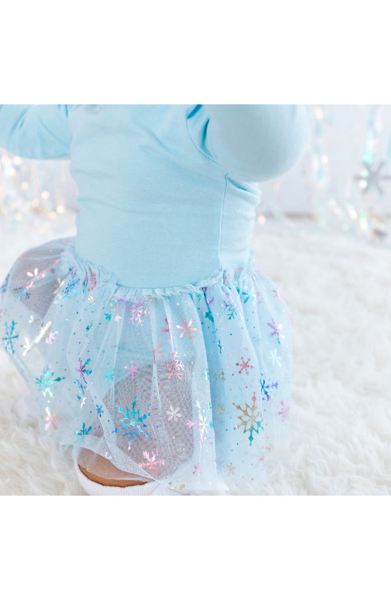 Sweet Wink Snow Princess Iridescent Long Sleeve Tutu Bodysuit, Alternate, color, 