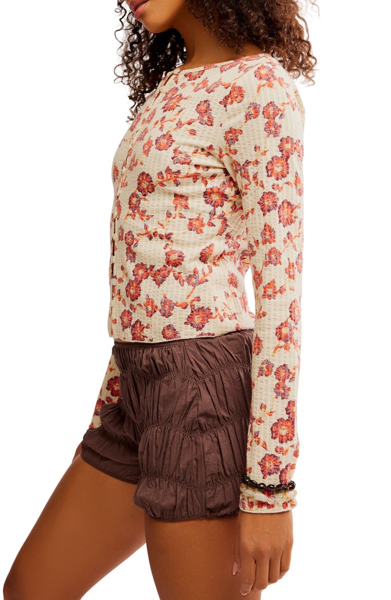 Free People Tilly Cotton Seersucker Cardigan, Alternate, color, Tea Combo