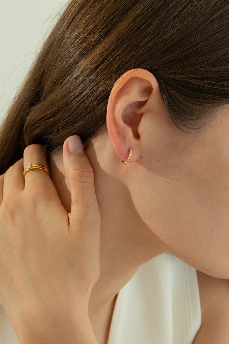 Sterling Silver 18k Gold Plated Miranda Earrings Modern Trendy Style, Alternate, color, Gold